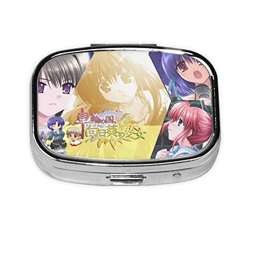 人気 ピルケース 薬ケース 向日葵の少女 (5) 2つの仕切り 薬入れ 錠剤 ケース 携帯用 旅行 常備薬 飲み忘れ防止 密閉 薄型 耐湿 薬箱 薬ストレージ ピルボックス 小物入れ 収納ケース ミニ薬箱