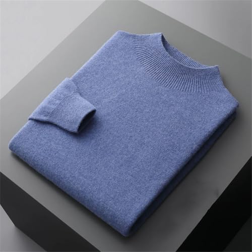 Men's Cashmere Sweater Pullover Autumn and Winter Semi-High Neck Wool Sweater3