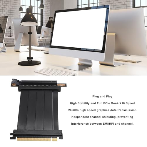 Cavo Prolunga PCIE 4.0 X16, Cavo Adattatore Scheda Grafica, Cavo Riser GPU Supporta Trasmissione Dati Grafici Ad Alta velocità, Lunghezza 10 Cm, per RTX3080, RTX3070ti - Scheda video - Immagine 1