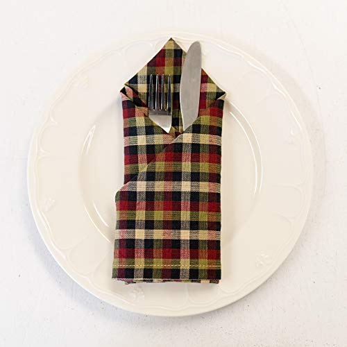 Servilletas de tela cuadradas de algodón marrón x4 miniatura 2