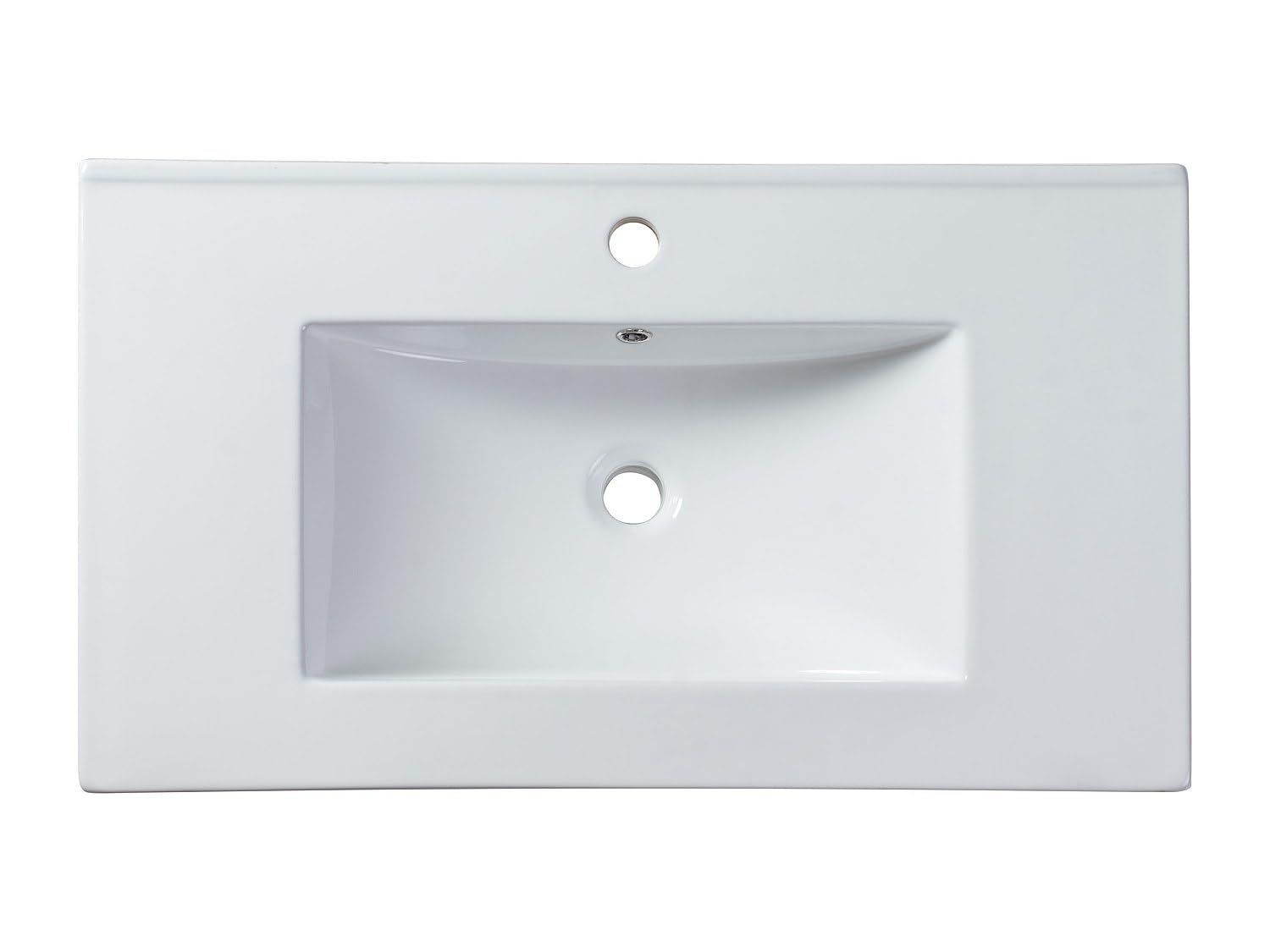 Waschbecken rechteckig - 81 x 46,5 cm - Keramik - Weiß - MOTIAC