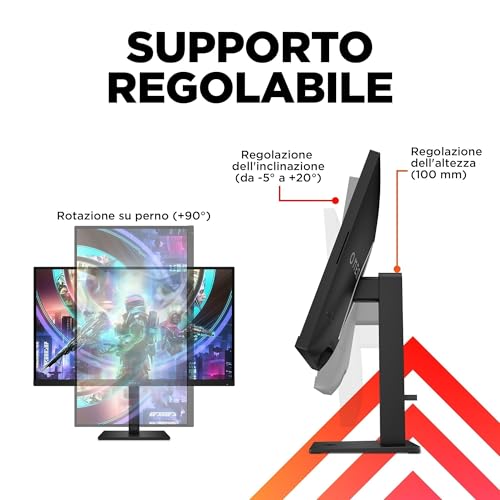 OMEN 27qs Monitor da 27 Pollici, Pannello IPS da 16:9 QHD da 240 Hz, 1 ms, Display HDR 400, Antiriflesso, 400 Nits, AMD FreeSync, NVIDIA G-SYNC, VESA 100x100 mm, HDMI 2.0, USB-A e B - Monitor - Immagine 8