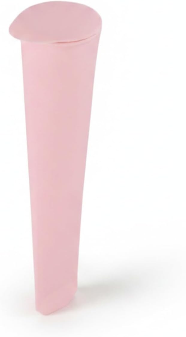 Bar Cart & Freezer Essential: Pink Silicone Ice Strip Tray with Lid, 7.48-Inch Long Ice Bar Maker for Cocktails and Tall Glasses