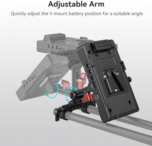 SMALLRIG V-Mount Battery Plate Płytka adaptera akumulatora lustrzanek cyfrowych dla BMPCC 4K/6K/6K Pro, dostarczana z portami wyjściowymi USB 8V/12V/14,2V D-Tap/5V/2A i zaciskiem biegunowym 15mm -3204