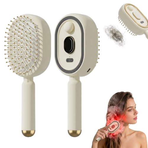 Neliangia Electric Spray Air Cushion Massage Comb 5 in 1 Rechargeable Hair Brush for Scalp Massage Detangling Straightening Curling Professional Salon Hair Care Tool