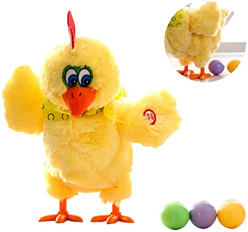 Dilara Verrücktes Eierlegendes Huhn Spielzeug mit Musik für Kinder, Babys und die gesamte Familie I Sprechendes Plüschtier Macht Interaktive Geräusche, legt Ei, Singt und Tanzt