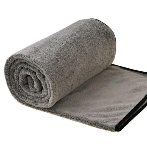 Image of Auto Hub Big Size- 90 X 60cm Microfiber Cloth for Car - Ultra Soft - Suede Edges & Dual Sided Microfiber Cloth - Lint & Streak Free Car Cleaning Cloth - Multipurpose Car Wash Cloth for Drying-1pc,Grey