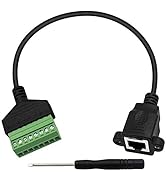 Poyiccot RJ45 Screw Terminal, RJ45 to 8Pin Screw Terminal Adaptor Connector, Ethernet Extender RJ...