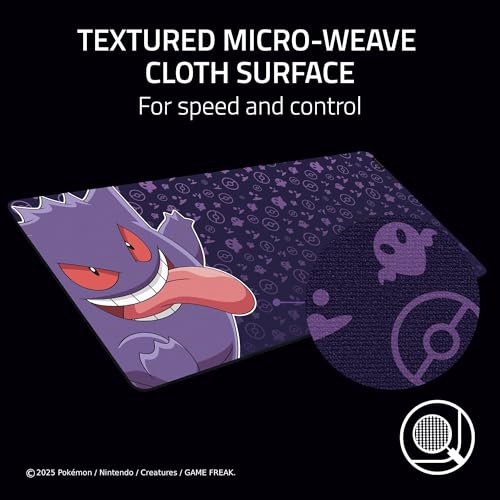 Image of Razer Gigantus V2 XXL Gaming Mouse Pad, Gengar Edition | Textured Micro-Weave Cloth Surface, Thick, High-Density Rubber Foam, Anti-Slip Base
