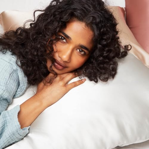 Kitsch Satin Pillowcase with Zipper for Hair & Skin, Softer Than Silk Pillow Cases Queen Size Set of 2, Wrinkle-Free, Smooth and Cooling Satin Pillow Covers, Standard Size 19"x26" - Ivory, 2pcs - 4