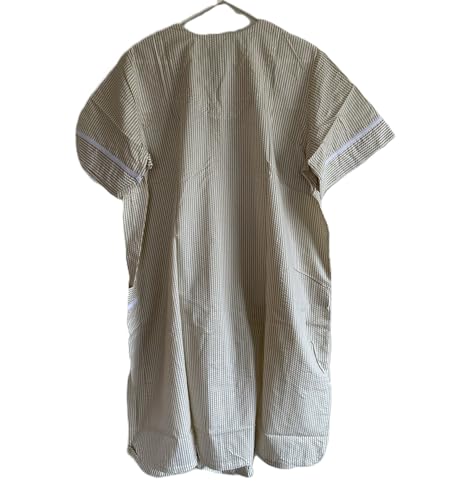 Image of AmeriMark Women Calf-Length Snap Front Knit Duster House Coat Robe - Loose-Fitting Plush Bathrobe - Short Sleeve Bath Robe