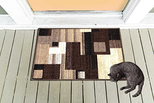 Gloria Non-Slip Rubber Back Kitchen Rug Set 2 Pieces Carpet Runner And Mat Set - 20"X30" & 20"X59" (Modern, 2743) #TOP6