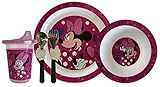 Minnie Mouse 5pc Toddler Mealtime Set! Plate, Bowl, Sippy cup, Fork & Spoon! BPA Free (Minnie Mouse)
