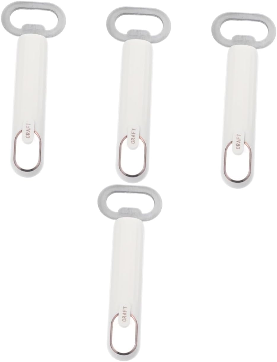 4pcs Bottle Opener Garage Door Openers Beer Jar Opener for Weak Hands Jar Opener Can Opener Manual Safety Can Opener Can Openers White Dad Soft Drink Gift Stainless Steel (Whitex4pcs 15X5.5CMx4p