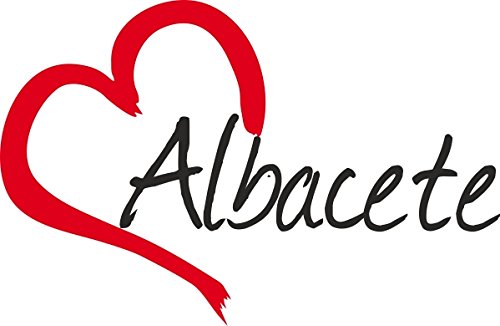 Vinilo Adhesivo para el coche o la moto ' ALBACETE ' (Ciudad) corazón Sticker ca.9x13cm Pegatina sin fondo