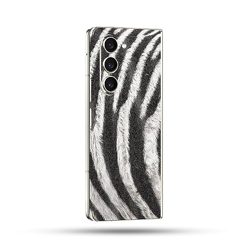 Image of MightySkins Glossy Glitter Skin Compatible with Samsung Galaxy Z Fold 5 Full Wrap - Zebra Closeup | Protective, Durable High-Gloss Glitter Finish | Easy to Apply & Change Styles | Made in The USA