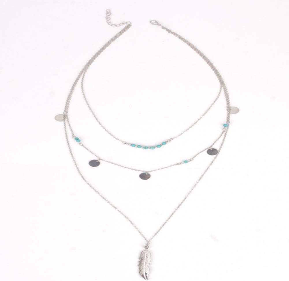 FyaWTM Necklace Jewelry Fashion Simple Long Necklace Beads Sequined Multi-Level Necklace Woman'S Gift