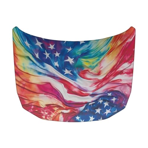 Image of USA Flag Hook Covers for Cars Waterproof UV-Resistant Engine Protection Cover Elastic Band Fixation Fits Most Cars