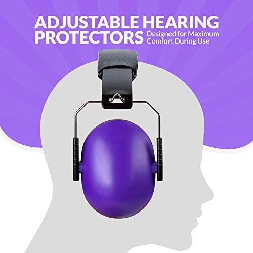MEDca Hearing Protection and Noise Reduction Earmuffs - Lightweight, Adjustable and Foldable NRR 20dB Safety Ear Protection for Shooting, Heavy Machinery Work and Hunting Fits Adults and Kids, Purple