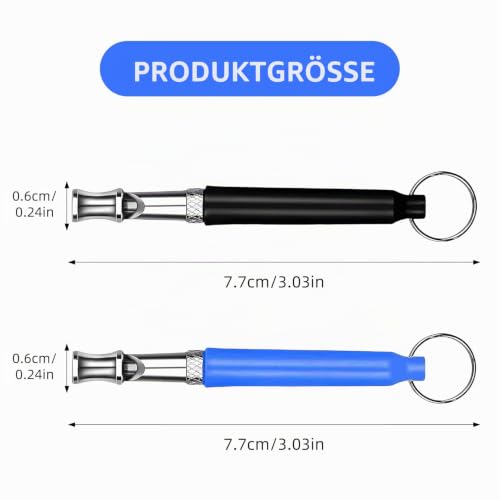2 Stück Hundepfeife Hochfrequenz Lautlos,Gegen Bellen Hunde Pfeife Rückruf,Einstellbare Leise Hundepfeifen Gerät,Anti Bell Pfeifen Nicht Hörbar,Metall Whistle Training Lanyard für Hundeausbildung (B)
