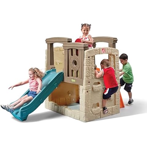 Step2 Woodland Climber II Kids Playset, Ages 2 –6 Years Old, Toddler Slide and Climbing Wall, Outdoor Playground for Backyard, Sturdy Plastic Frame, Easy Set Up Cover