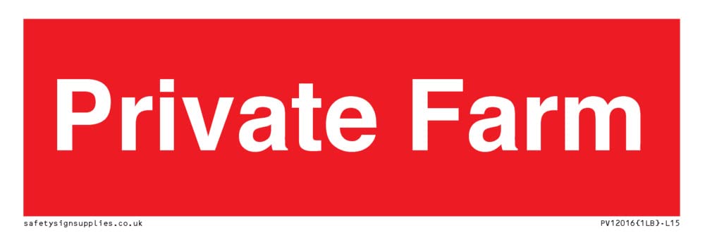 Private Farm Sign - 150x50mm - L15