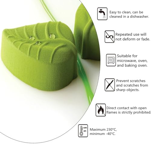 JasCherry Silikonformen, 6 Hohlraum Blätter Geformt, Bonbon Schokoladenformen, Mousse-Kuchenform, Motivbackformen… – Ansicht 2