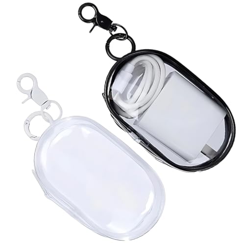 JUGUTA 2 Piezas Funda Auriculares,Funda Auriculares Inalambricos,Estuche Auriculares,Caja De Almacenamiento Portátil Transparente para Auriculares para Organizar Cables De Datos,Cargadores,Auric