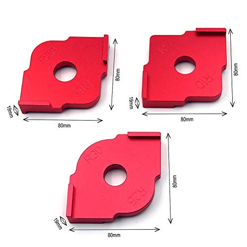 Set of 3 Radius Jig Router Templates Aluminium Alloy Radius Corners R5 R10 R15 R20 R25 R30