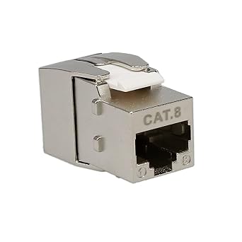 InstallerParts Cat.8 RJ45 110 Type Keystone Jack,90-Degree, 1-Pack,Silver