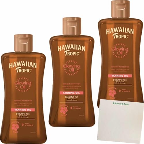 Huile bronzante tropicale usy Hawaïan formule satinée pack de 3 flacons et bloc