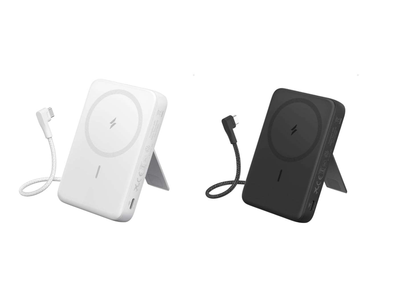 Anker Zolo Magnetic Power Bank, 10,000mAh Wireless Portable Charger with 30W Max Fast Charging, Battery Pack with Built-in USB-C Cable and Adjustable Stand, for iPhone 16/15 Series, AirPods, and More