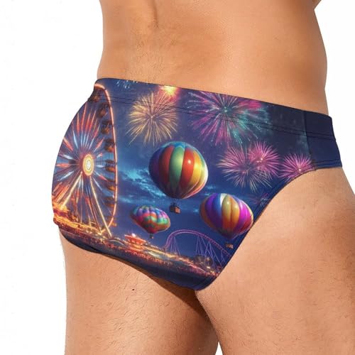 Ferris Wheel Mens Swim Briefs Quick Dry Swim Trunk Bikini Underwear Swimsuit3
