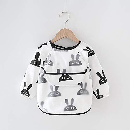OMEIU Store 2pcs Baby Kid Waterproof Long Sleeve bib animals dinosaurs Infant Toddler Weaning Feeding Bibs Apron 6 Months to 3 Years Old (Set02) - Image 2