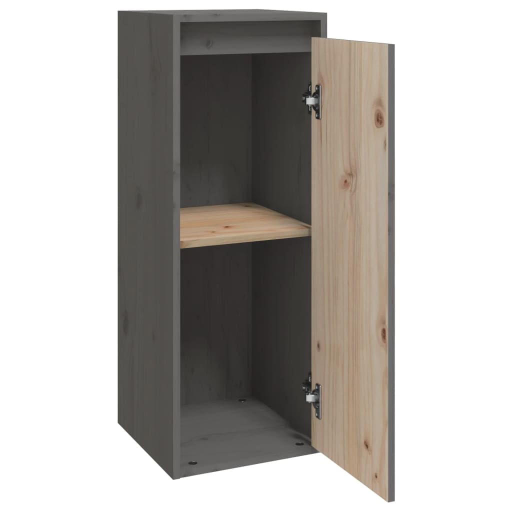 Wandregal Grau 30x30x80 cm Massivholz Kiefer Schwebendes Bücherregal mit Industrial Style für Wohnzimmer Küche und Badezimmer