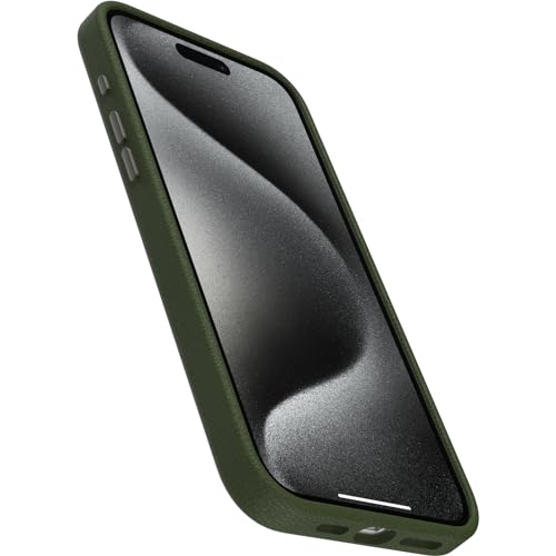 Image of OtterBox iPhone 15 Pro Max Symmetry Series Cactus Leather for MagSafe - Cactus Grove (Green), Snaps to MagSafe, Ultra-Sleek, Raised Edges Protect Camera & Screen