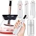 Pro DOTSOG 2019 Upgraded Makeup Brush Cleaner & Dryer Kit,with 8 Size Rubber Collars, Portable Cleaning Mat, Deep Cosmetic Brush Spinner for Makeup Brush, Beauty, Women Gifts
