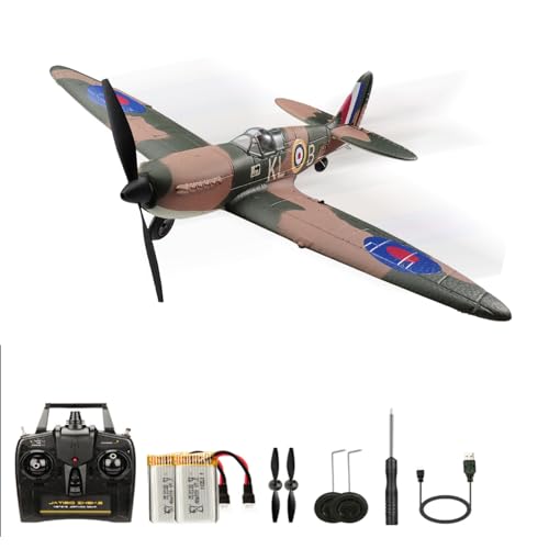 RC Plane Spitfire Fighter 2.4Ghz 4CH Remote Control Aircraft Ready to Fly for Adults Kids Airplane Radio Controlled Plane with Xpilot Stabilization System 761-12