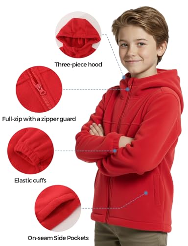 Veste polaire isolante avec fermeture éclair intégrale et capuche fixe
