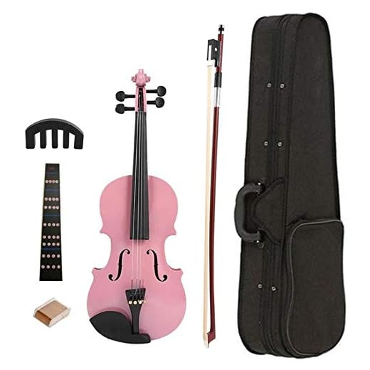 FYTVHVB 1/8 1/16 Tamaño, violín de Madera Maciza con Arco y Soporte para el Hombro con Arco, Adecuado para Principiantes