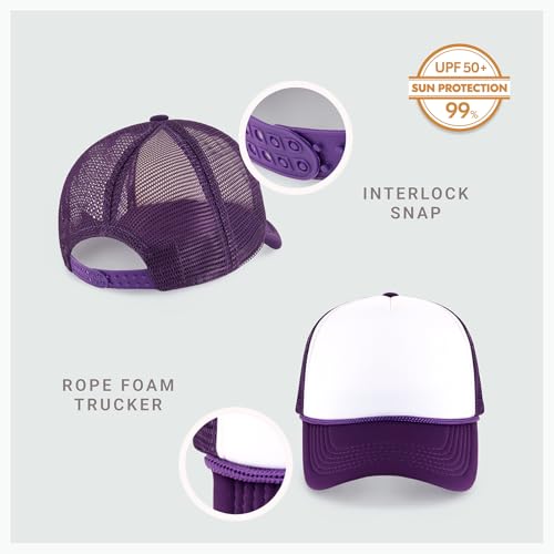 Image of CHOK.LIDS Classic Foam Trucker Hat Summer Mesh Rope Cap Solid Two Toned Blank Hat Mens Womens Adjustable Strap Light Weight