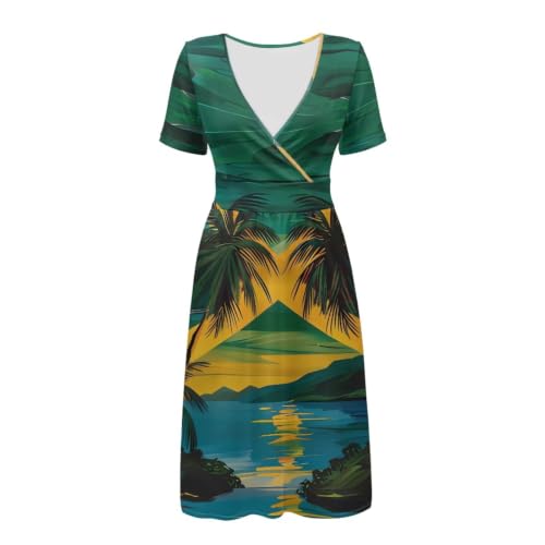 Image of Women's Summer Dresses Short Sleeve Formal Dresses with Pockets | Lightweight Quick‑Dry Soft Comfortable 2026 Fashion Dresses Loose Plus‑Size High‑Waisted