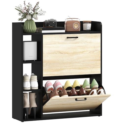 HOMCOM Zapatero Estrecho 2 Puertas Zapatero