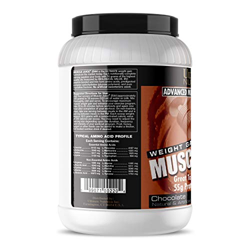 Ultimate Nutrition Muscle Juice 2544 Whey Protein Isolate- Muscle Builder-High Calorie-Weight Gain Drink Mix- 55 Grams Of Protein Per Serving, Chocolate, 4.96 Pounds #TOP2