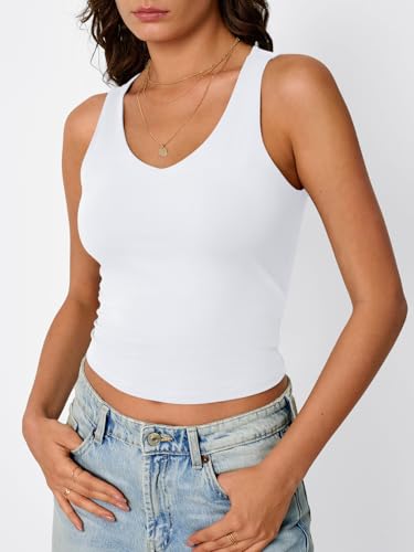 Trendy Queen Womens Tank Tops Double Lined Crop Sleeveless Going Out Camisole Summer Fashion Basic Soft Spring Clothes 20252
