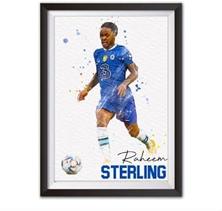 Raheem Sterling Chelsea FC A4 Watercolour Style Digital Print