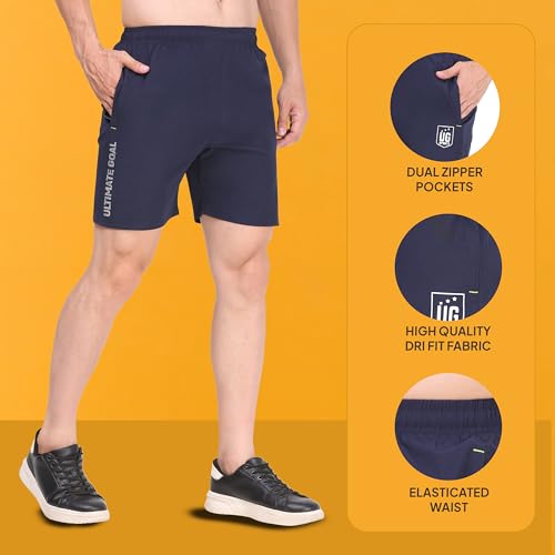 Image of Ultimate Goal Sports Athletic Shorts with Zip Pockets|Lightweight Activewear | Sportswear Shorts | Gymwear| Exercise Shorts | Dry-Fit Shorts | Running Shorts