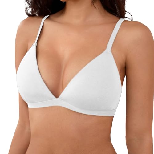 Soutien-gorge triangle sans armatures blanc L doublé pour un confort total