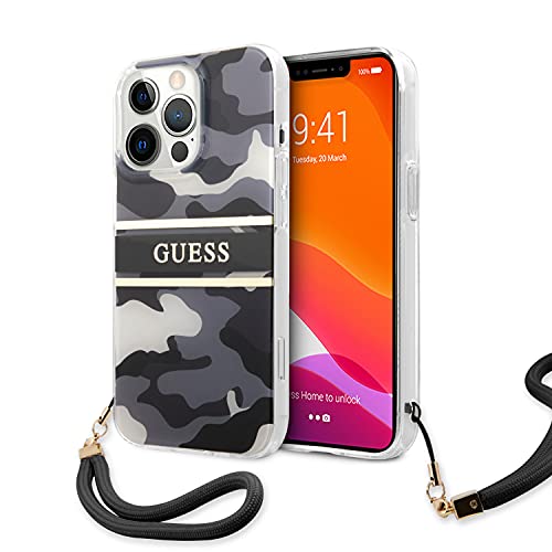 Guess GUHCP13XKCABBK Coque de Protection pour iPhone 13 Pro Max 6,7" Noir Camo Strap Collection