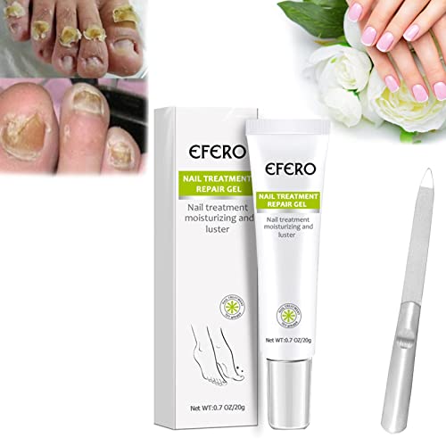 Efero - Gel per la riparazione delle unghie, trattamento con funghi per unghie Efero, gel di riparazione per unghie e funghi per unghie dei piedi, crema per unghie Efero, con lime per unghie (1 set)